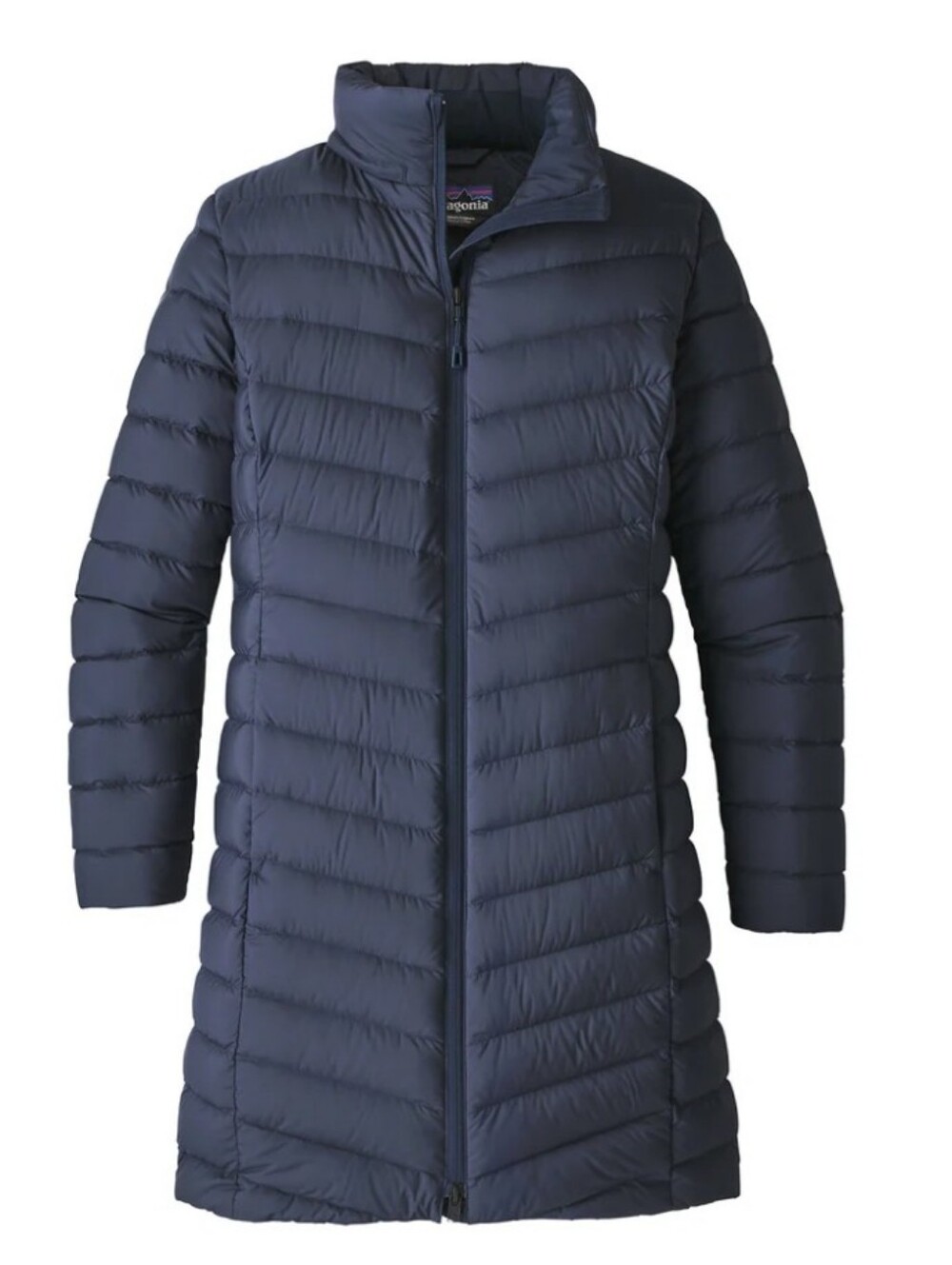 Patagonia Women’s Silent Down Parka Puffer Size S Navy Blue Coat Goose Duck Warm